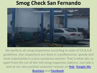 Smog Check San Fernando