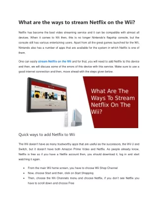 What are the ways to stream Netflix on the Wii?
