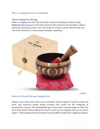 why are singing bowls so unwinding tibetan