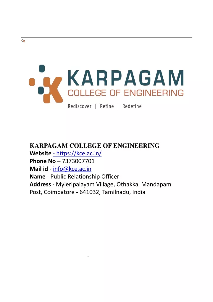 karpagam college of engineering website https