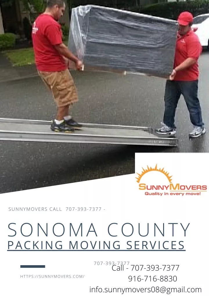 sunnymovers call 707 393 7377 sonoma county