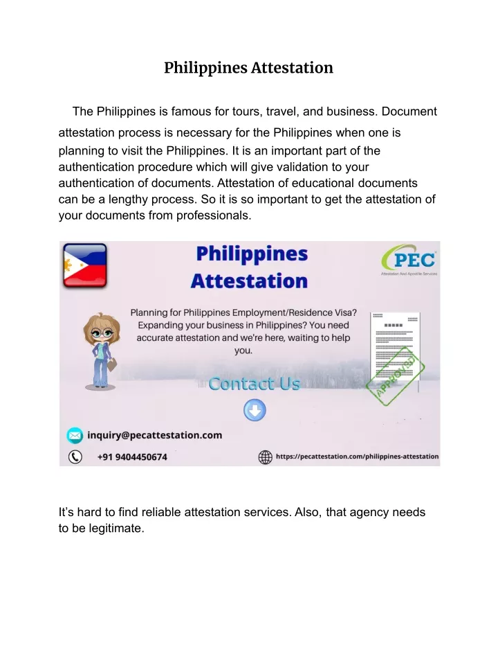 philippines attestation