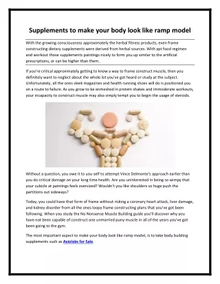 supplements to make your body look like ramp model