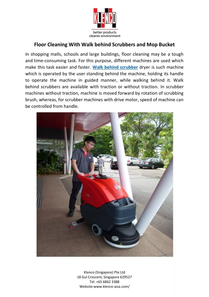 floor cleaning with walk behind scrubbers