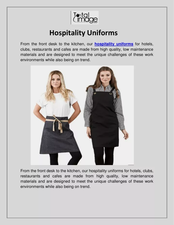 hospitality uniforms