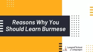 Learn Burmese Online – Why to Learn Burmese Language