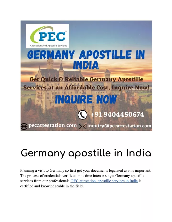 germany apostille in india