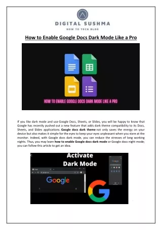 How to Enable Google Docs Dark Mode Like a Pro