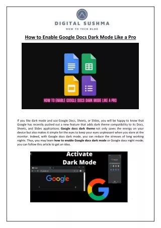 how to enable google docs dark mode like a pro