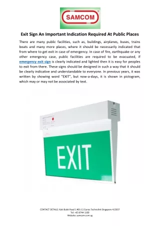exit sign an important indication required