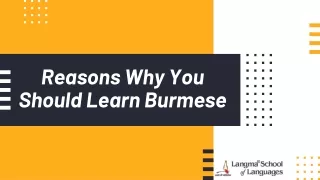 Learn Burmese Online – Reasons to Learn Burmese