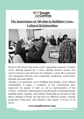 the importance of allyship in building cross