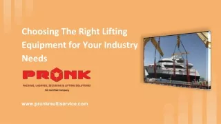 Choosing The Right Lifting Equipment