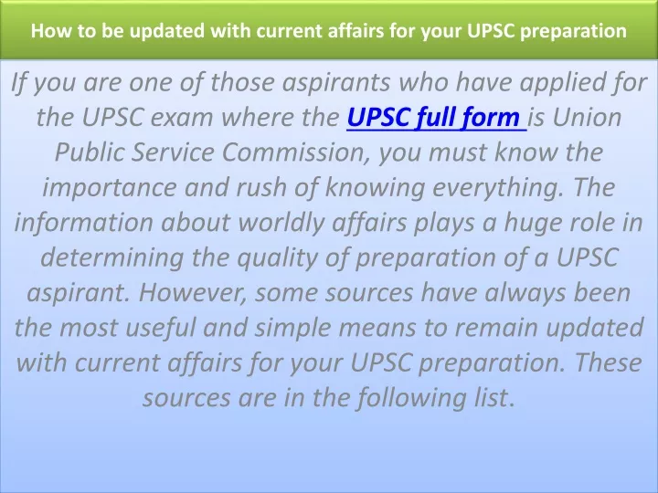 how to be updated with current affairs for your upsc preparation