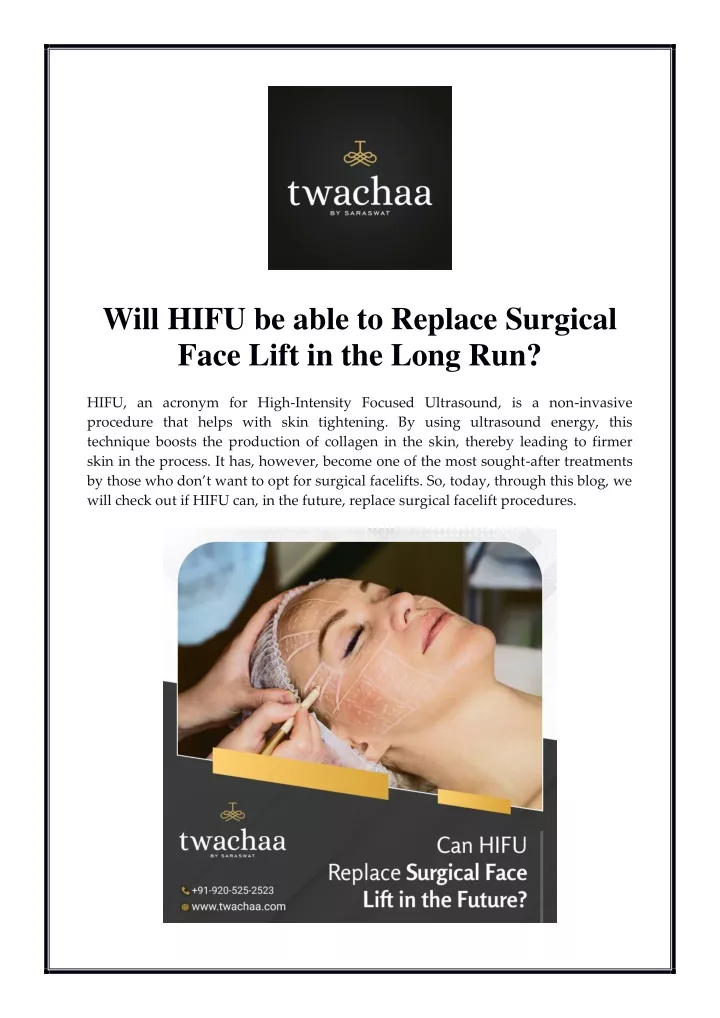 will hifu be able to replace surgical face lift