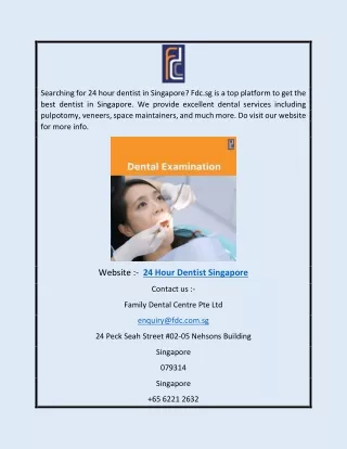 24 Hour Dentist Singapore | Fdc.sg