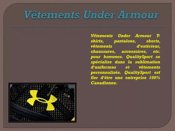 v tements under armour