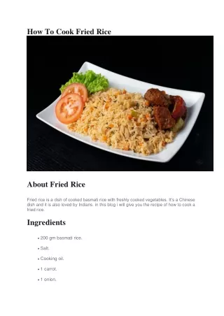 How to cook fried rice pdf