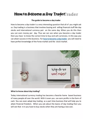 how to become a day trader
