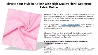 elevate your style in a flash with high quality floral georgette fabric online