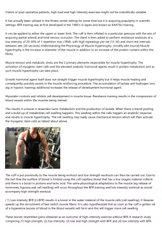 Blood Flow Restriction Training In A Nutshell – [P]rehab