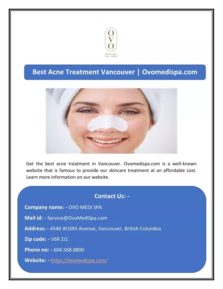 best acne treatment vancouver ovomedispa com