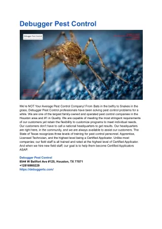 debugger pest control