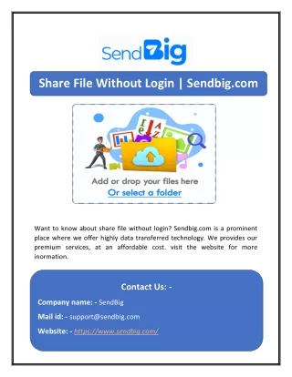 Share File Without Login | Sendbig.com
