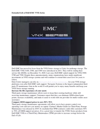 Extend the Life of your Dell EMC VNX Series