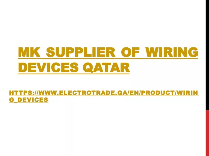 mk supplier of wiring devices qatar