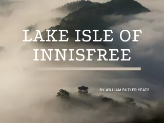 LAKE ISLE OF INNISFREE