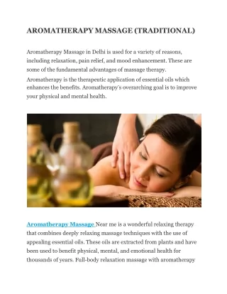 AROMATHERAPY MASSAGE (TRADITIONAL)