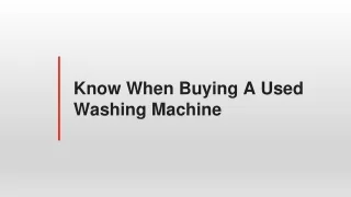 Selling Second Hand Washing Machine Sydney