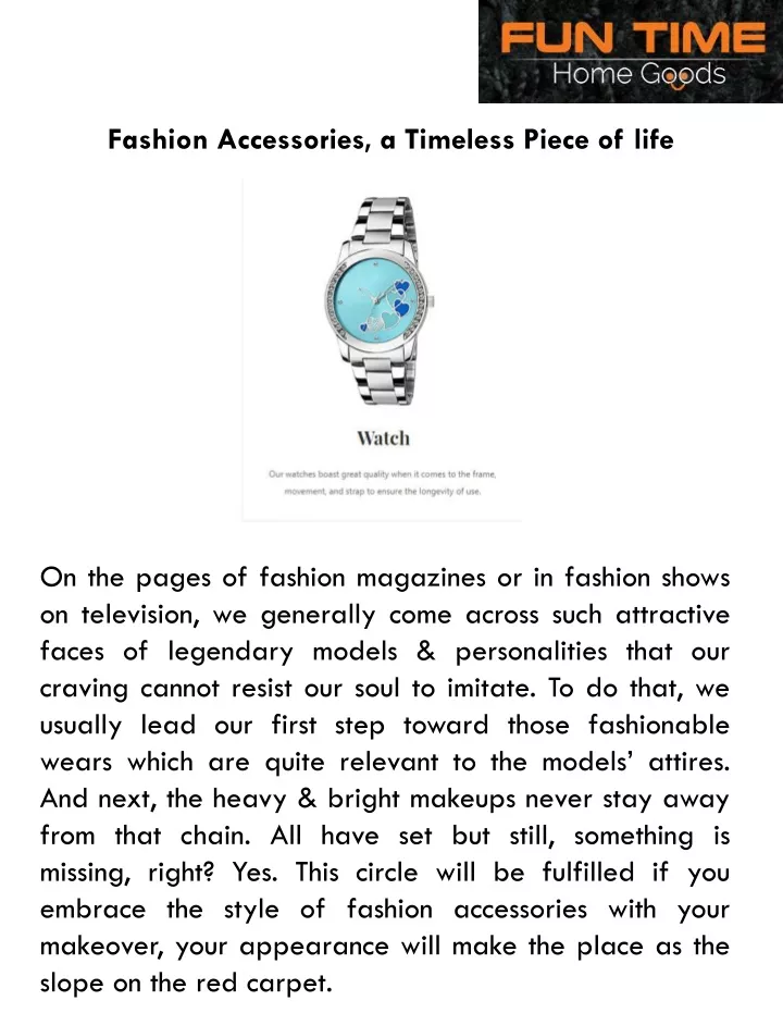 fashion accessories a timeless piece of life