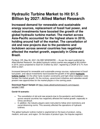 Hydraulic Turbine Market