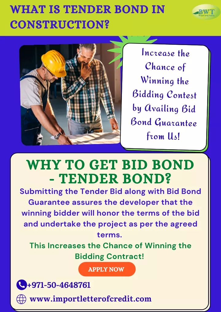 what is tender bond in construction