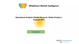 Operational Analytics Market Research, Global Analysis | Forecast 2027