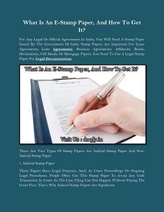 what is an e stamp paper and how to get it