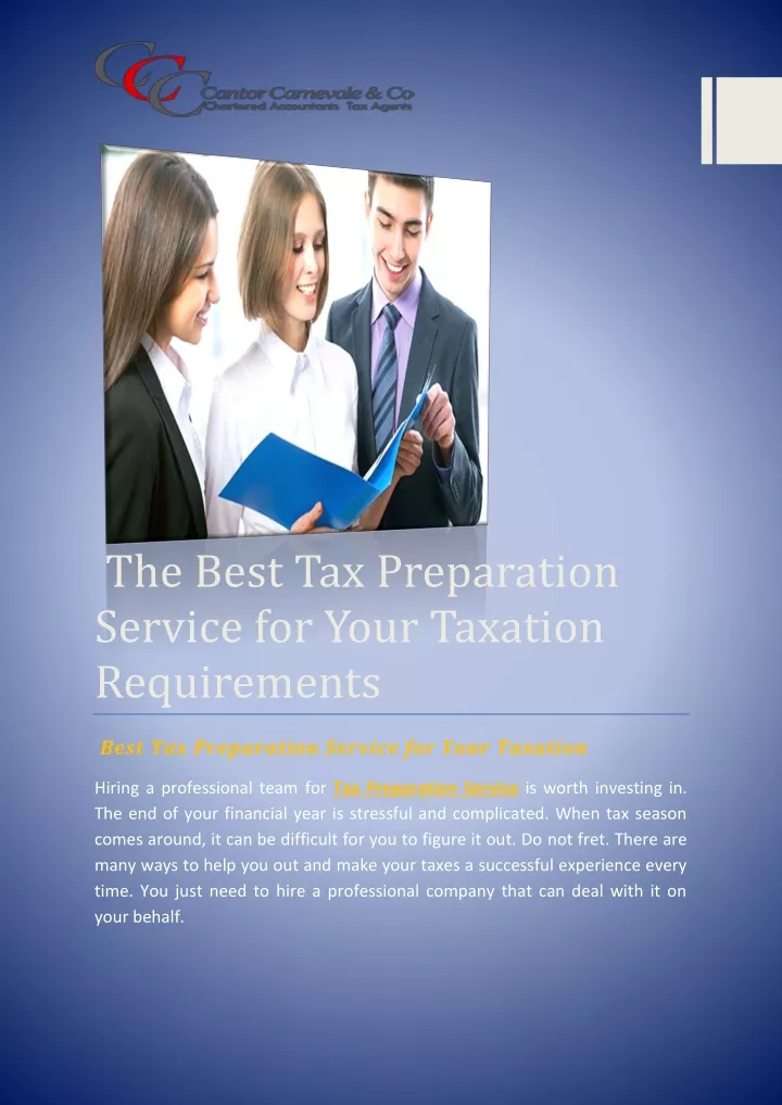 the best tax preparation service for your