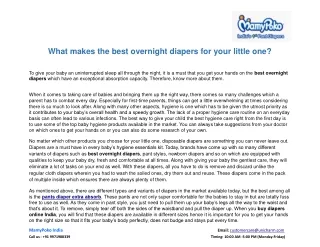 what makes the best overnight diapers for your