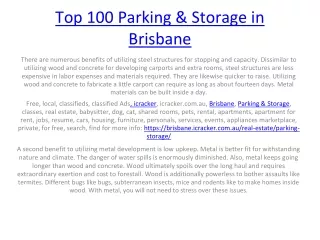 top 100 parking storage in brisbane