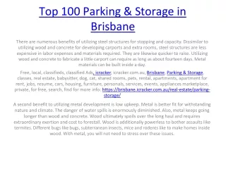 top 100 parking storage in brisbane