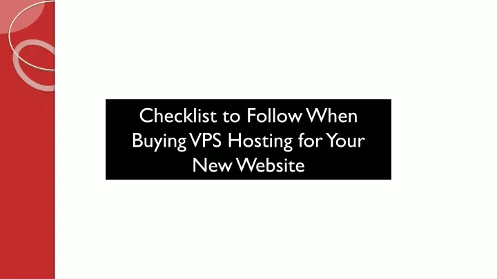 checklist to follow when buying vps hosting for your new website