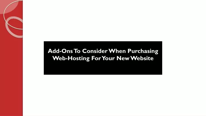 add ons to consider when purchasing web hosting for your new website