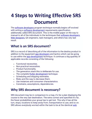 4 steps to writing effective srs document