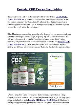 Essential CBD Extract South Africa