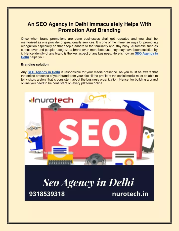 an seo agency in delhi immaculately helps with