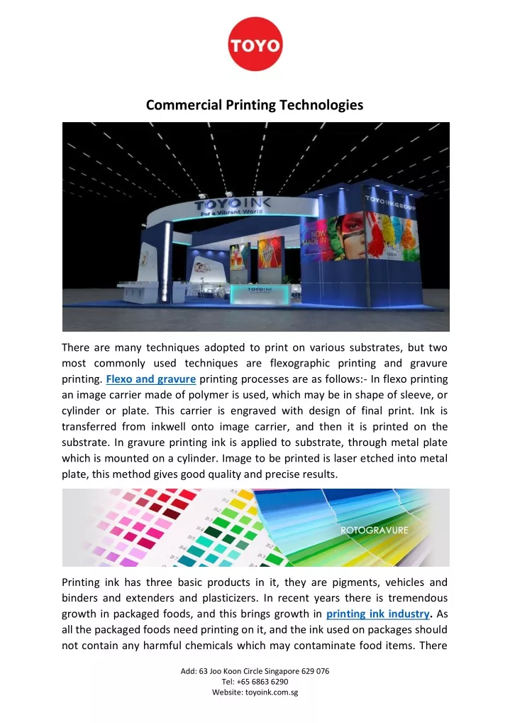 commercial printing technologies