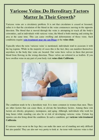 Varicose Veins Do Hereditary Factors Matter In Their Growth
