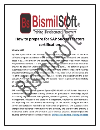 How to prepare for SAP Success factors certification